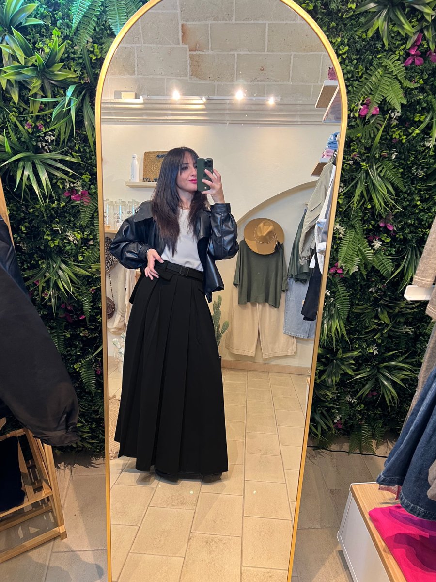 Gonna a Pieghe Nera - Realizzandoo Boutique