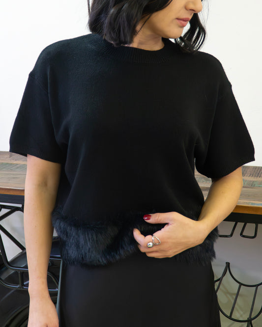 T-Shirt con Pellicciotto