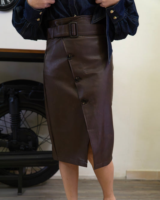 Gonna in Similpelle Cuoio