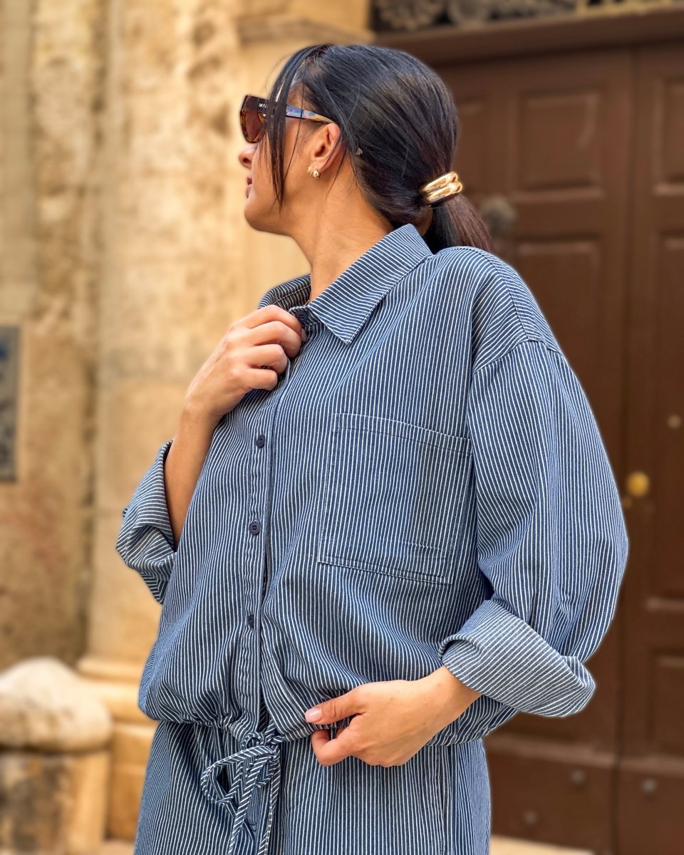 Camicia in Cotone a Righe con Laccio - Urbanize