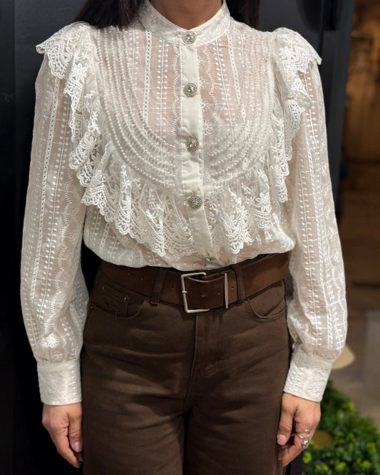 Camicia Ricamata con Perle - Urbanize