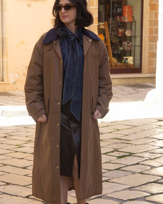 Cappotto Lungo con Collo in Velluto - Urbanize