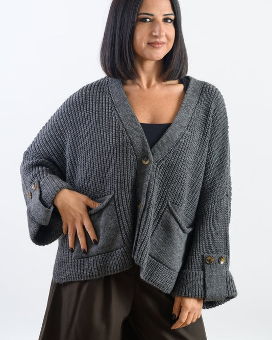 Cardigan in Maglia Grigio - Urbanize
