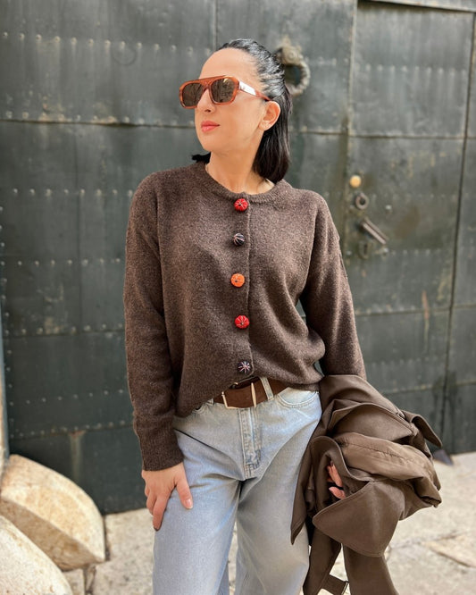 Cardigan Zuccotto Marrone - Urbanize