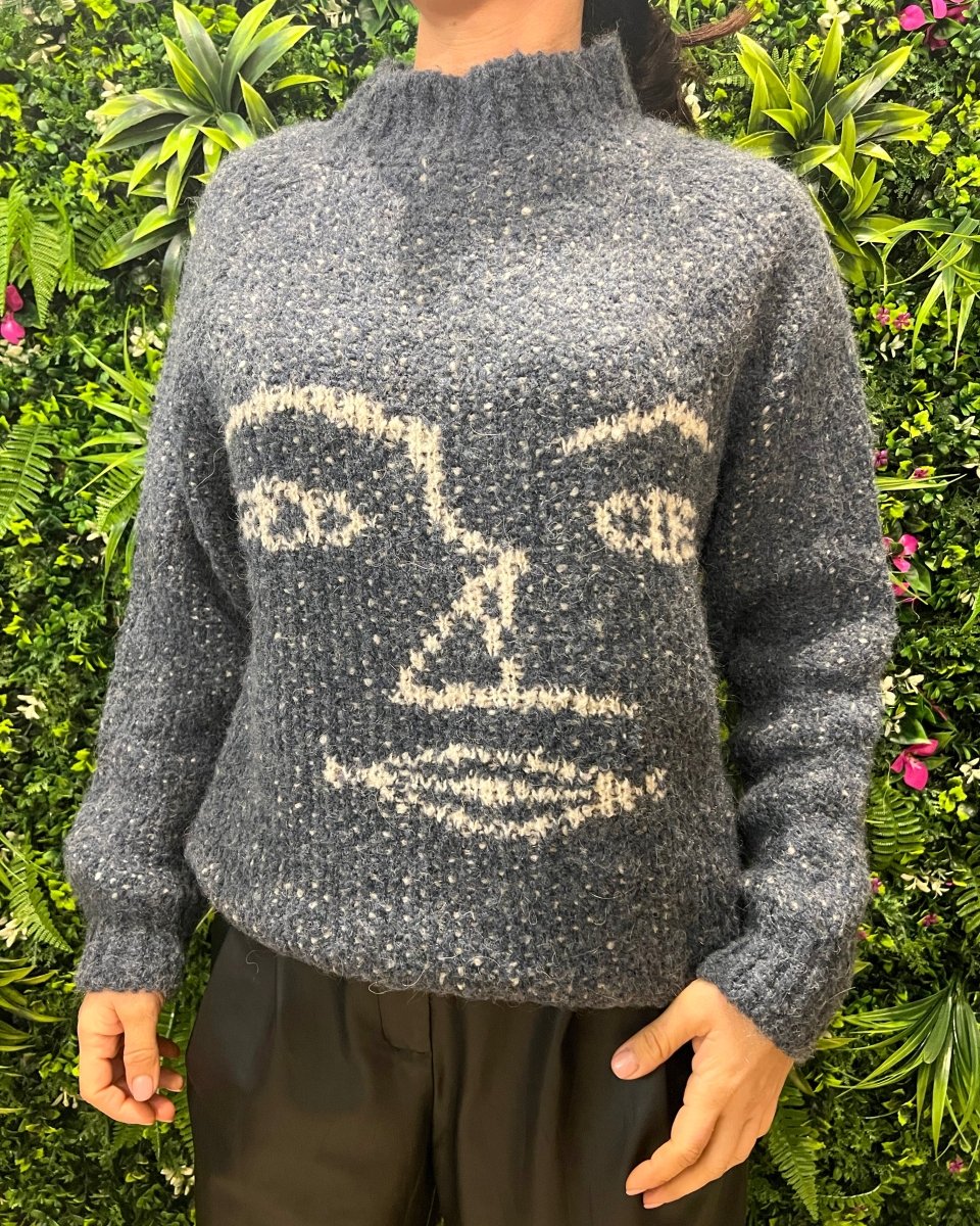 Maglione con ricamo Face - Realizzandoo Boutique