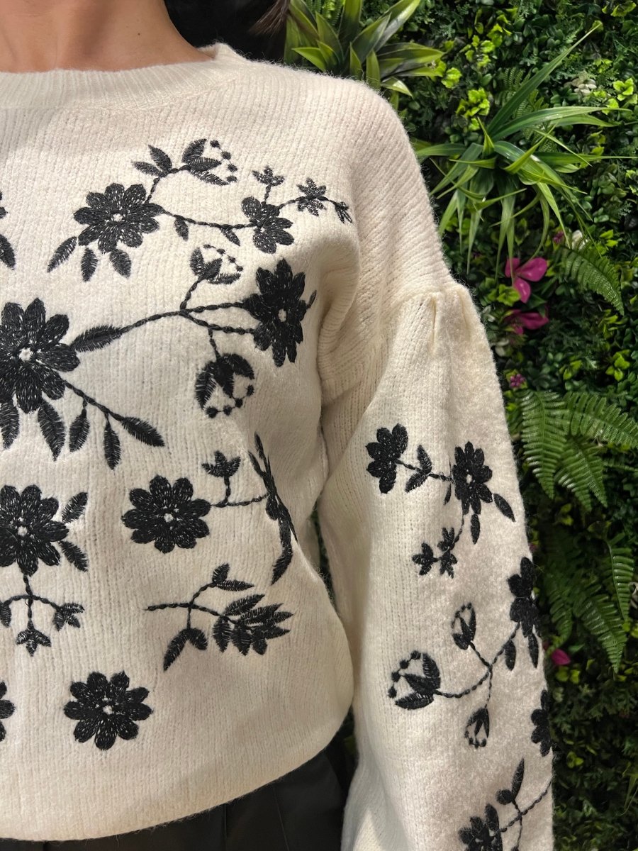 Maglione con ricamo Fiori - Realizzandoo Boutique