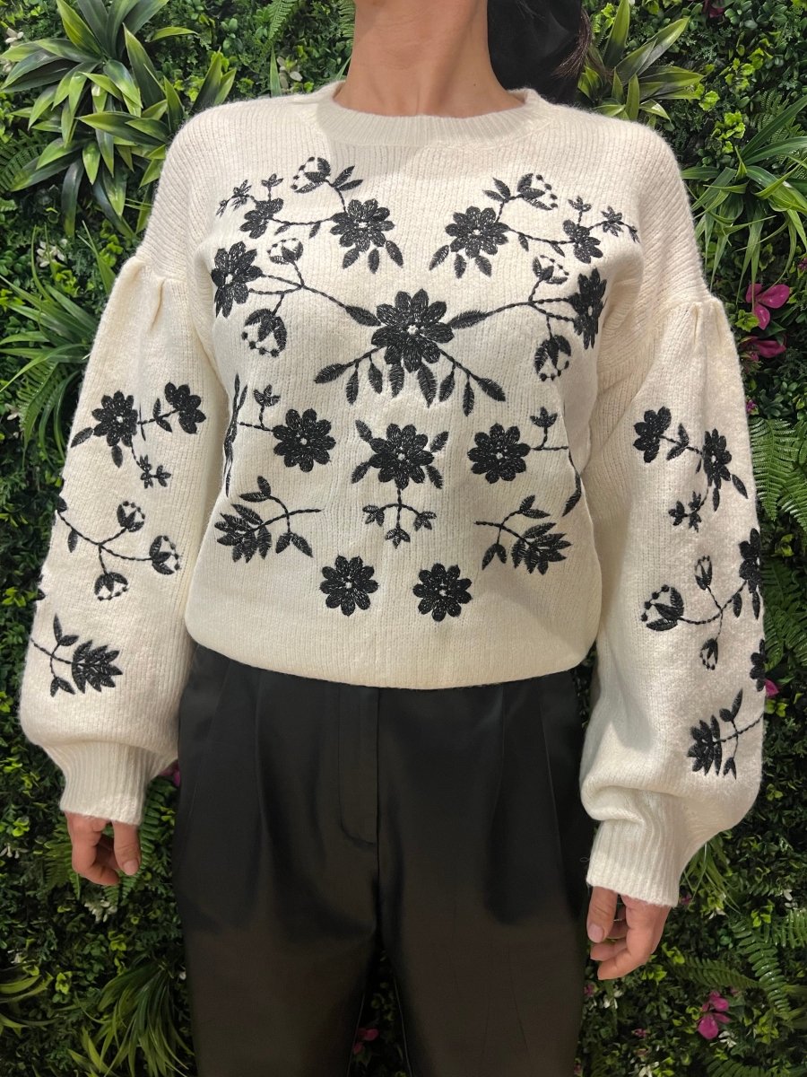 Maglione con ricamo Fiori - Realizzandoo Boutique