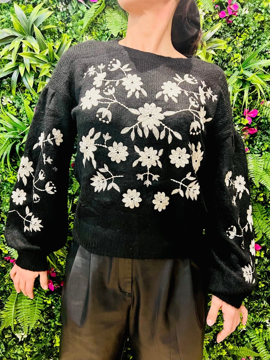 Maglione con ricamo Fiori - Realizzandoo Boutique