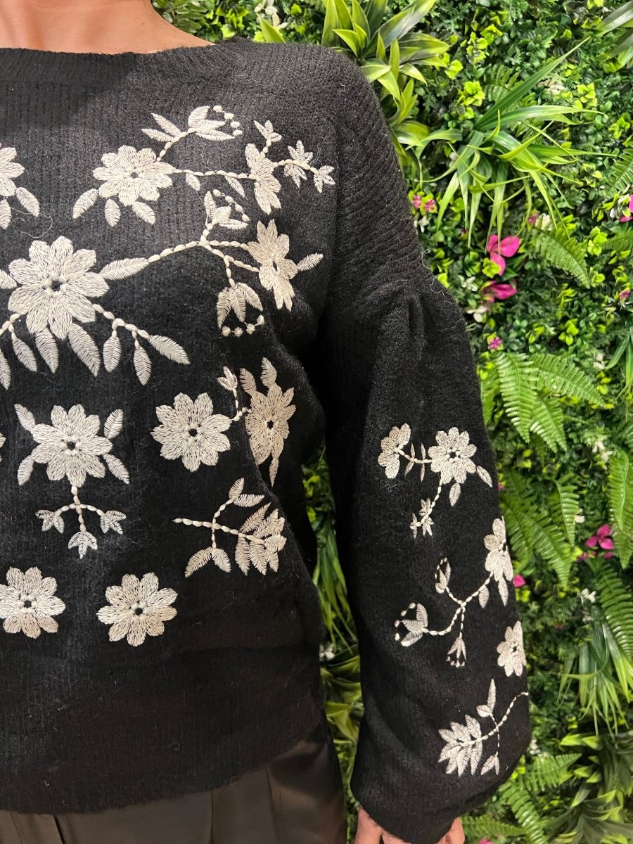 Maglione con ricamo Fiori - Realizzandoo Boutique
