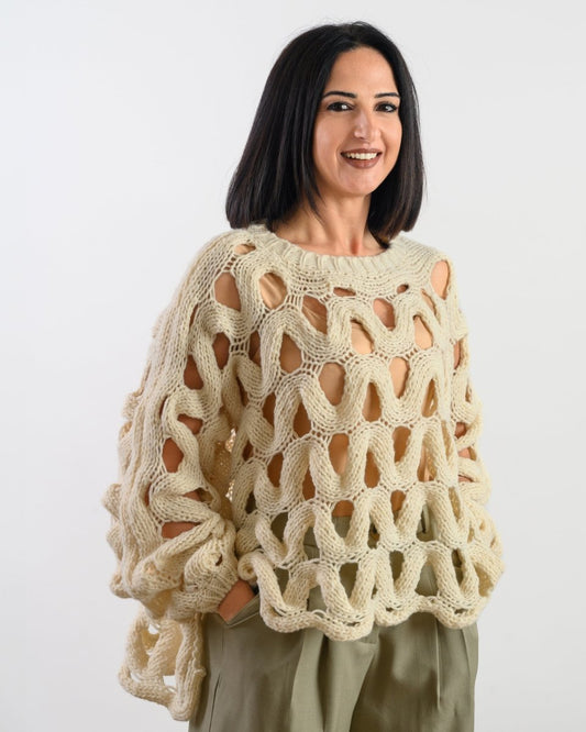 Maglione Traforato Beige - Urbanize