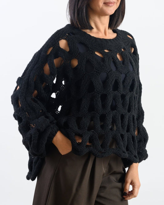 Maglione Traforato Nero - Urbanize