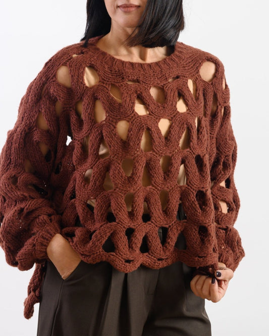 Maglione Traforato Ruggine - Urbanize