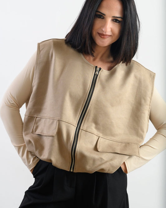 Smanicato con Zip Beige - Urbanize