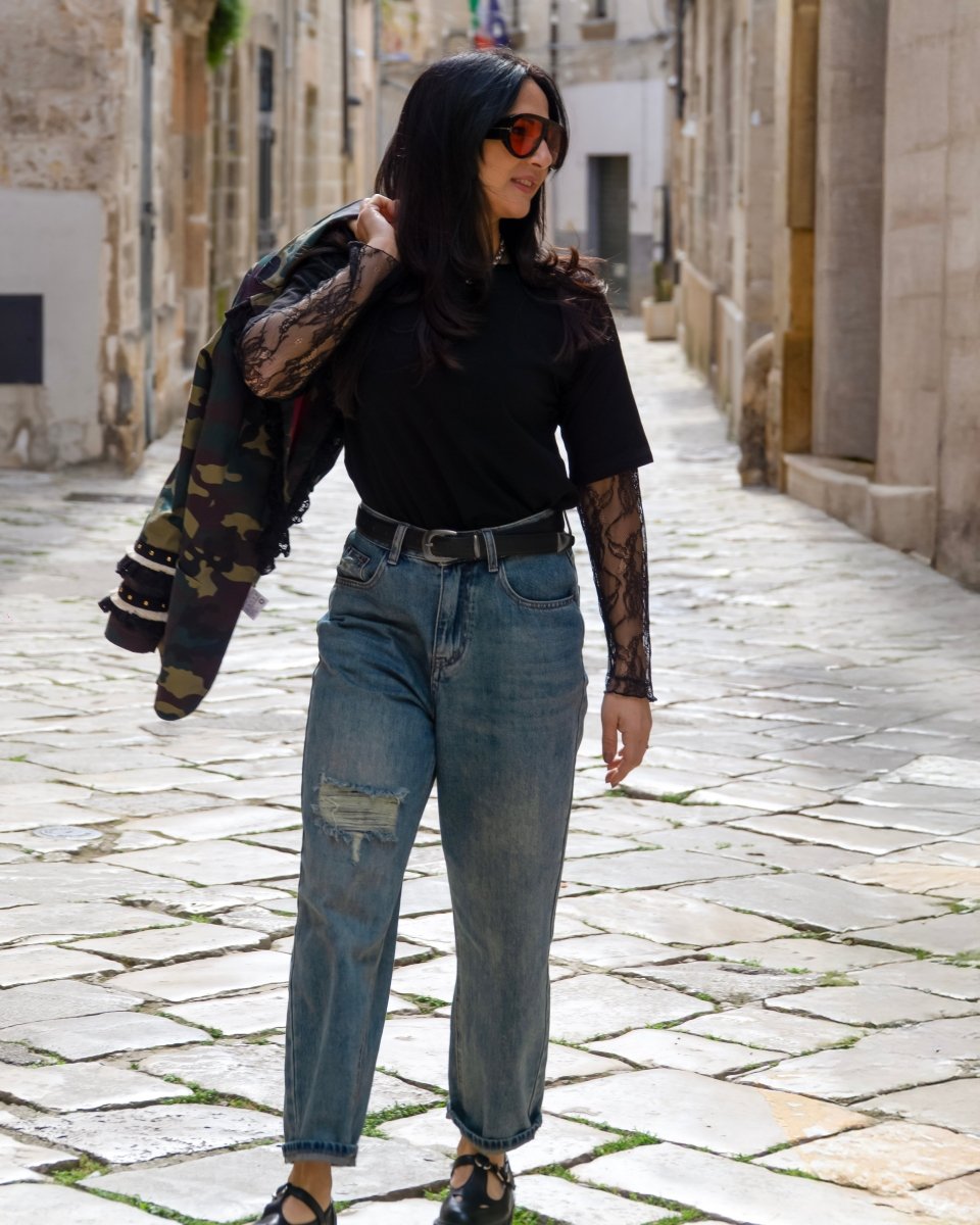 T-Shirt con Manica Pizzo - Urbanize
