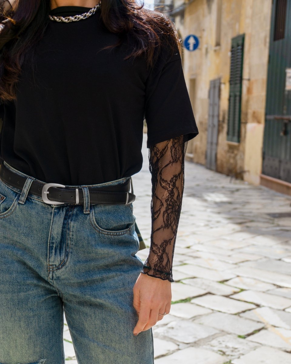 T-Shirt con Manica Pizzo - Urbanize